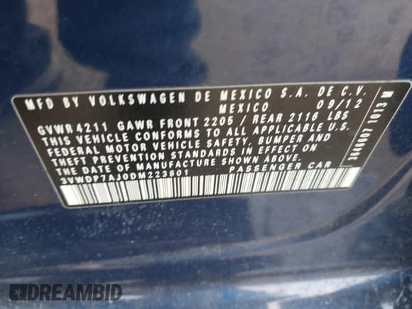 ✅ 2013 Volkswagen Jetta SE • VIN: 3VWDP7AJ0DM223801 • Lot: 42132060. Wystawiony na IAAI z przebiegiem 129 652 mil. Bezpłatny archiwum sprzedaży aukcyjnych z USA i szczegółowy raport historii pojazdu na DreamBid. Zdjęcie 9.