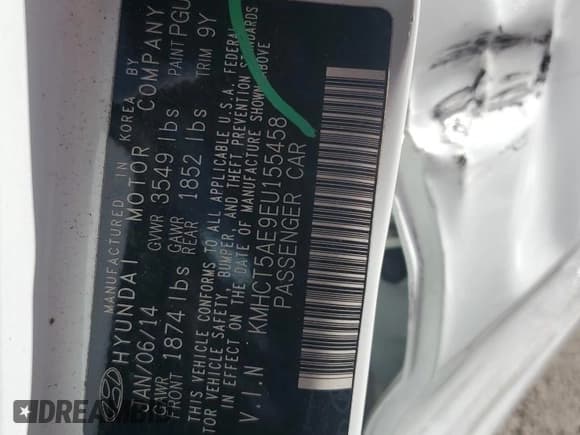 ✅ 2014 Hyundai Accent GS • VIN: KMHCT5AE9EU155458 • Лот: 80656924. Опубликован ранее на Copart с пробегом 101 003 миль. Бесплатный доступ к архиву аукционных продаж из США и подробный отчёт об истории автомобиля на DreamBid. Изображение 13.