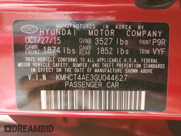 ✅ 2016 Hyundai Accent SE • VIN: KMHCT4AE3GU044627 • Лот: 75707124. Опубликован ранее на Copart с пробегом 24 057 миль. Бесплатный доступ к архиву аукционных продаж из США и подробный отчёт об истории автомобиля на DreamBid. Изображение 15.