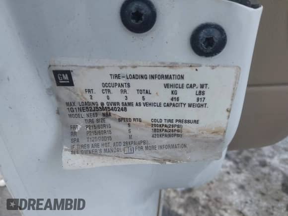 2003 Chevrolet Malibu LS z VIN 1G1NE52J53M540248, wystawiony jako IAAI lot #41407016 z przebiegiem Nie podano mil oraz . Historia ofert i sprzedaży dostępna na DreamBid. Obrazek 9.