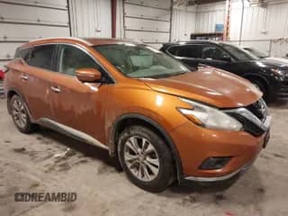2015 Nissan Murano Platinum with VIN 5N1AZ2MH7FN282814, listed as a IAAI auction lot 41719983 with 220,000 mi miles and . Bid and sale history available at DreamBid. Image 1.