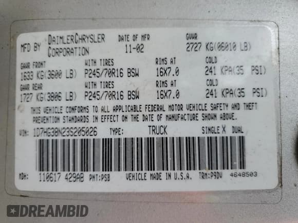 ✅ 2003 Dodge Dakota Sport • VIN: 1D7HG38N23S205026 • Lot: 82214314. Wystawiony na Copart z przebiegiem 194 724 mil. Bezpłatny archiwum sprzedaży aukcyjnych z USA i szczegółowy raport historii pojazdu na DreamBid. Zdjęcie 12.