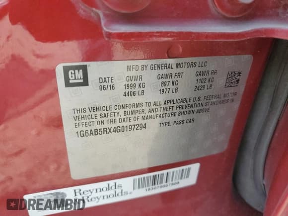 ✅ 2016 Cadillac ATS Luxury Collection RWD • VIN: 1G6AB5RX4G0197294 • Lot: 67286665. Wystawiony na Copart z przebiegiem 135 893 mil. Bezpłatny archiwum sprzedaży aukcyjnych z USA i szczegółowy raport historii pojazdu na DreamBid. Zdjęcie 12.