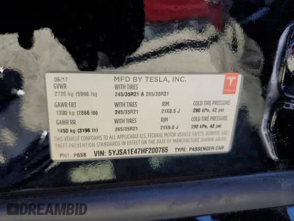✅ 2017 Tesla Model S 100D • VIN: 5YJSA1E47HF200765 • Lot: 81718915. Wystawiony na Copart z przebiegiem 56 334 mil. Bezpłatny archiwum sprzedaży aukcyjnych z USA i szczegółowy raport historii pojazdu na DreamBid. Zdjęcie 12.