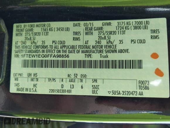 ✅ 2015 Ford F-150 XLT • VIN: 1FTEW1EG0FFA98856 • Lot: 43136931. Wystawiony na IAAI z przebiegiem 141 491 mil. Bezpłatny archiwum sprzedaży aukcyjnych z USA i szczegółowy raport historii pojazdu na DreamBid. Zdjęcie 9.