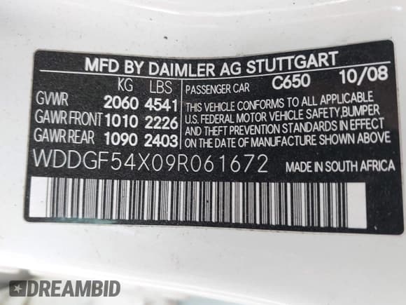 ✅ 2009 Mercedes-Benz C 300 Sport • VIN: WDDGF54X09R061672 • Lot: 42836653. Wystawiony na IAAI z przebiegiem 169 982 mil. Bezpłatny archiwum sprzedaży aukcyjnych z USA i szczegółowy raport historii pojazdu na DreamBid. Zdjęcie 9.