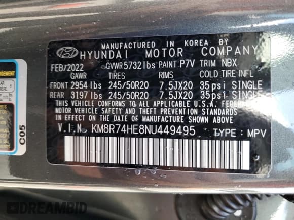 ✅ 2022 Hyundai Palisade Calligraphy • VIN: KM8R74HE8NU449495 • Лот: 78692624. Опубликован ранее на Copart с пробегом 10 861 миль. Бесплатный доступ к архиву аукционных продаж из США и подробный отчёт об истории автомобиля на DreamBid. Изображение 14.