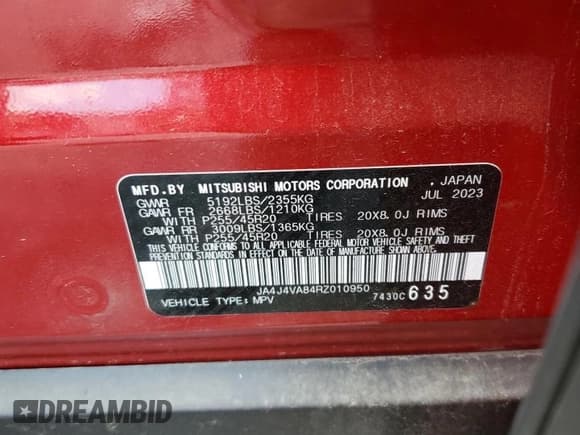 ✅ 2024 Mitsubishi Outlander SE • VIN: JA4J4VA84RZ010950 • Lot: 84249215. Listed on Copart with 99,197 mi. Free auction sales archive from the USA and detailed vehicle history report at DreamBid. Image 13.