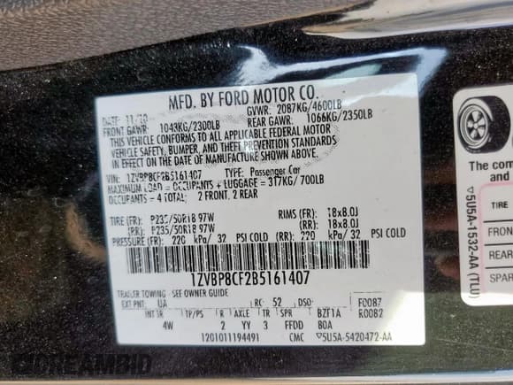 ✅ 2011 Ford Mustang GT Premium • VIN: 1ZVBP8CF2B5161407 • Лот: 80926955. Опубликован ранее на Copart с пробегом 112 485 миль. Бесплатный доступ к архиву аукционных продаж из США и подробный отчёт об истории автомобиля на DreamBid. Изображение 13.