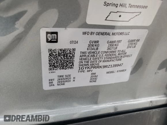 ✅ 2024 Cadillac LYRIQ Luxury • VIN: 1GYKPRRK9RZ139947 • Лот: 64444555. Опубликован ранее на Copart с пробегом 9 344 миль. Бесплатный доступ к архиву аукционных продаж из США и подробный отчёт об истории автомобиля на DreamBid. Изображение 12.