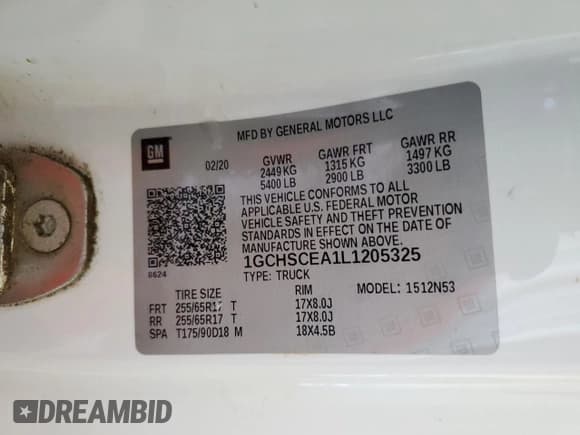 ✅ 2020 Chevrolet Colorado 2WD LT • VIN: 1GCHSCEA1L1205325 • Лот: 76772344. Опубликован ранее на Copart с пробегом 83 775 миль. Бесплатный доступ к архиву аукционных продаж из США и подробный отчёт об истории автомобиля на DreamBid. Изображение 12.