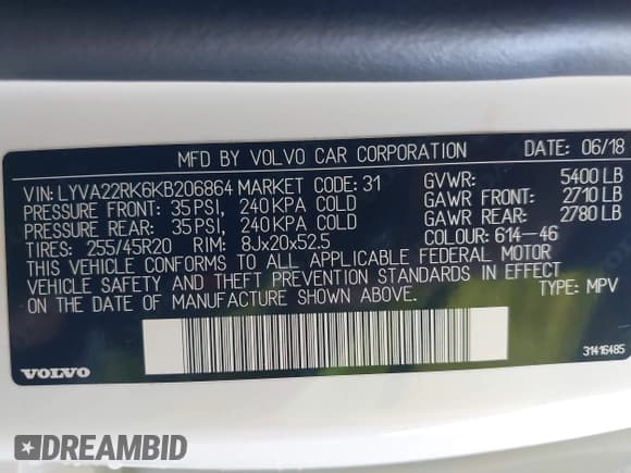 ✅ 2019 Volvo XC60 Momentum • VIN: LYVA22RK6KB206864 • Lot: 43508437. Wystawiony na IAAI z przebiegiem 63 279 mil. Bezpłatny archiwum sprzedaży aukcyjnych z USA i szczegółowy raport historii pojazdu na DreamBid. Zdjęcie 9.
