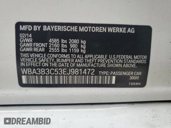 ✅ 2014 BMW 3 Series 328i xDrive • VIN: WBA3B3C53EJ981472 • Лот: 91389655. Опубликован ранее на Copart с пробегом 191 495 миль. Бесплатный доступ к архиву аукционных продаж из США и подробный отчёт об истории автомобиля на DreamBid. Изображение 12.