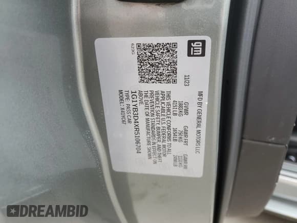 ✅ 2024 Chevrolet Corvette 2LT • VIN: 1G1YB3D4XR5106704 • Lot: 45140155. Listed on Copart with 5,794 mi. Free auction sales archive from the USA and detailed vehicle history report at DreamBid. Image 13.