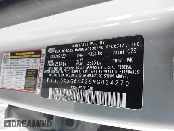 ✅ 2021 Kia K5 GT-Line • VIN: 5XXG64J29MG034270 • Лот: 43586285. Опубликован ранее на IAAI с пробегом 74 006 миль. Бесплатный доступ к архиву аукционных продаж из США и подробный отчёт об истории автомобиля на DreamBid. Изображение 9.