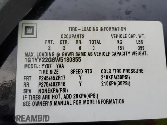 ✅ 1998 Chevrolet Corvette • VIN: 1G1YY22G6W5130855 • Lot: 91565085. Listed on Copart with 50,506 mi. Free auction sales archive from the USA and detailed vehicle history report at DreamBid. Image 12.