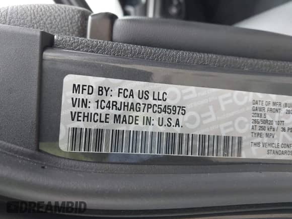 2023 Jeep Grand Cherokee Altitude z VIN 1C4RJHAG7PC545975, wystawiony jako IAAI lot #42183342 z przebiegiem 21 836 mil mil oraz . Historia ofert i sprzedaży dostępna na DreamBid. Obrazek 9.