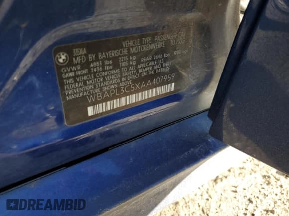 ✅ 2010 BMW 3 Series 335i xDrive • VIN: WBAPL3C5XAA407959 • Lot: 86538064. Listed on Copart with 114,194 mi. Free auction sales archive from the USA and detailed vehicle history report at DreamBid. Image 14.