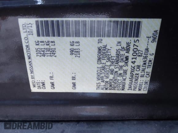 ✅ 2016 Nissan Maxima Platinum • VIN: 1N4AA6APXGC410075 • Lot: 43431460. Wystawiony na IAAI z przebiegiem 73 563 mil. Bezpłatny archiwum sprzedaży aukcyjnych z USA i szczegółowy raport historii pojazdu na DreamBid. Zdjęcie 9.