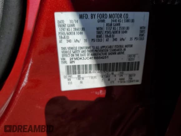 ✅ 2014 Ford Edge SEL • VIN: 2FMDK3JC4EBB54251 • Лот: 86296565. Опубликован ранее на Copart с пробегом 128 373 миль. Бесплатный доступ к архиву аукционных продаж из США и подробный отчёт об истории автомобиля на DreamBid. Изображение 13.