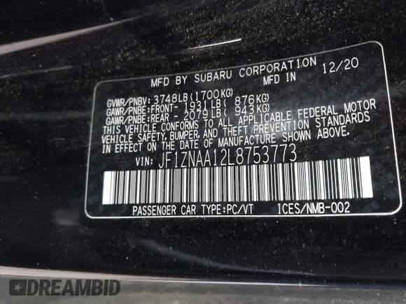 ✅ 2020 Toyota 86 • VIN: JF1ZNAA12L8753773 • Лот: 43675164. Опубликован ранее на IAAI с пробегом 58 297 миль. Бесплатный доступ к архиву аукционных продаж из США и подробный отчёт об истории автомобиля на DreamBid. Изображение 9.