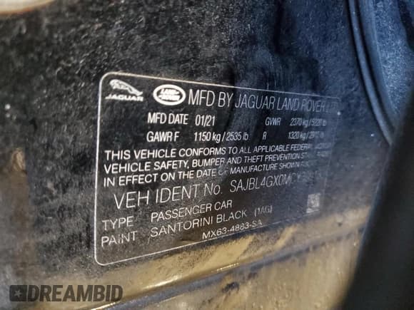 ✅ 2021 Jaguar XF R-Dynamic SE • VIN: SAJBL4GX0MCY88913 • Lot: 42523125. Wystawiony na Copart z przebiegiem 37 418 mil. Bezpłatny archiwum sprzedaży aukcyjnych z USA i szczegółowy raport historii pojazdu na DreamBid. Zdjęcie 13.