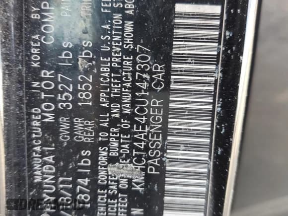 ✅ 2012 Hyundai Accent GLS • VIN: KMHCT4AE4CU147307 • Лот: 74285954. Опубликован ранее на Copart с пробегом 130 294 миль. Бесплатный доступ к архиву аукционных продаж из США и подробный отчёт об истории автомобиля на DreamBid. Изображение 12.