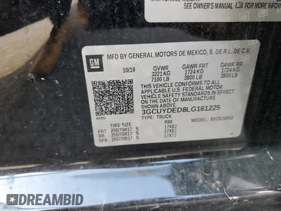 ✅ 2020 Chevrolet Silverado 1500 LT • VIN: 3GCUYDED8LG161225 • Лот: 51187314. Опубликован ранее на Copart с пробегом 52 524 миль. Бесплатный доступ к архиву аукционных продаж из США и подробный отчёт об истории автомобиля на DreamBid. Изображение 14.