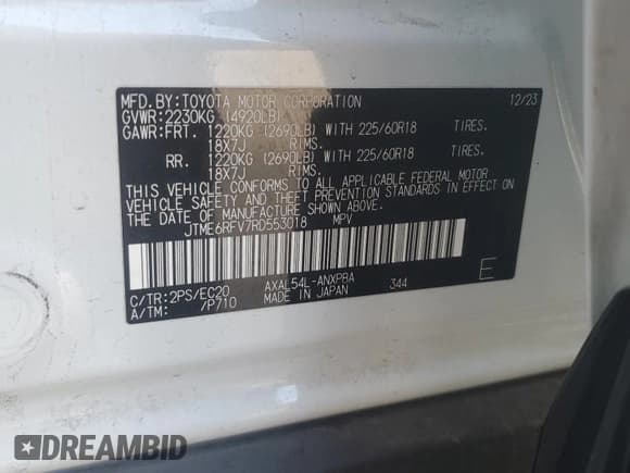 ✅ 2024 Toyota RAV4 Hybrid XSE • VIN: JTME6RFV7RD553018 • Lot: 86341535. Wystawiony na Copart z przebiegiem 18 545 mil. Bezpłatny archiwum sprzedaży aukcyjnych z USA i szczegółowy raport historii pojazdu na DreamBid. Zdjęcie 14.