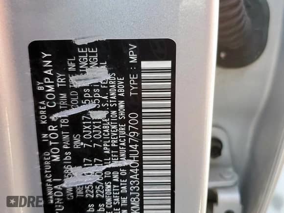 2017 Hyundai Tucson SE Plus z VIN KM8J33A40HU479700, wystawiony jako Copart lot #85646845 z przebiegiem 132 260 mil mil oraz Szkoda całkowita • Salvage title. Historia ofert i sprzedaży dostępna na DreamBid. Obrazek 12.