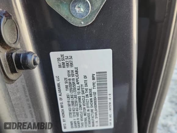 ✅ 2021 Honda Odyssey Touring • VIN: 5FNRL6H80MB004102 • Лот: 91847945. Опубликован ранее на Copart с пробегом 68 288 миль. Бесплатный доступ к архиву аукционных продаж из США и подробный отчёт об истории автомобиля на DreamBid. Изображение 13.