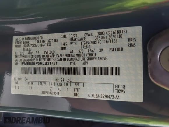 ✅ 2024 Ford Bronco Badlands • VIN: 1FMEE9BP5RLB31731 • Lot: 42621516. Wystawiony na IAAI z przebiegiem 1 526 mil. Bezpłatny archiwum sprzedaży aukcyjnych z USA i szczegółowy raport historii pojazdu na DreamBid. Zdjęcie 9.