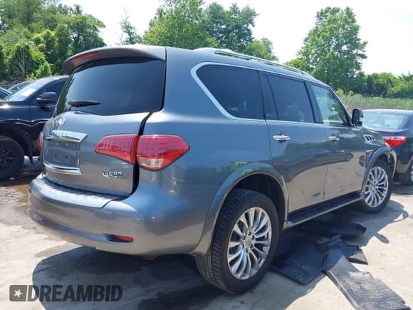 ✅ 2015 Infiniti QX80 • VIN: JN8AZ2NC0F9371502 • Lot: 42459615. Listed on IAAI with 106,913 mi. Free auction sales archive from the USA and detailed vehicle history report at DreamBid. Image 4.