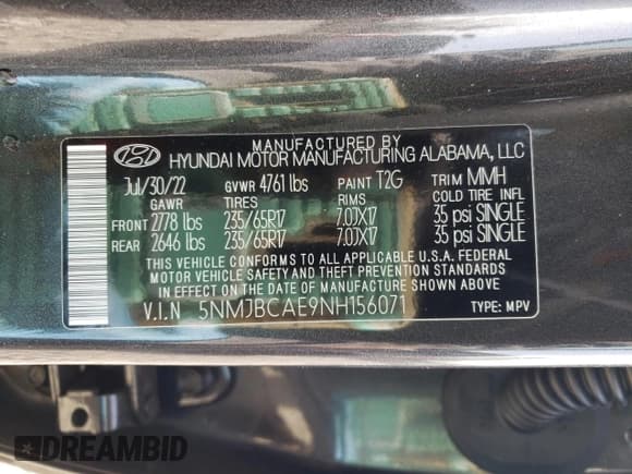 ✅ 2022 Hyundai Tucson SEL • VIN: 5NMJBCAE9NH156071 • Lot: 48092704. Listed on Copart with 11,462 mi. Free auction sales archive from the USA and detailed vehicle history report at DreamBid. Image 13.