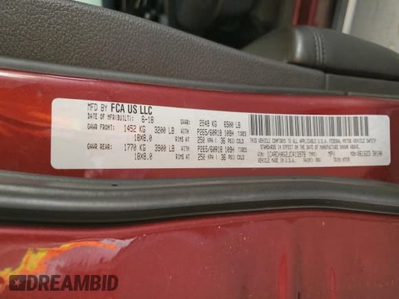 ✅ 2018 Dodge Durango SXT • VIN: 1C4RDHAG2JC413978 • Lot: 90748435. Wystawiony na Copart z przebiegiem 114 336 mil. Bezpłatny archiwum sprzedaży aukcyjnych z USA i szczegółowy raport historii pojazdu na DreamBid. Zdjęcie 13.