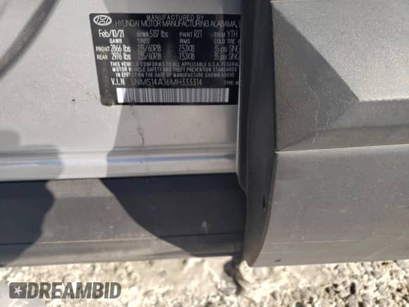 2021 Hyundai Santa Fe SE z VIN 5NMS14AJ6MH333314, wystawiony jako Copart lot #38295933 z przebiegiem 41 875 mil mil oraz . Historia ofert i sprzedaży dostępna na DreamBid. Obrazek 15.