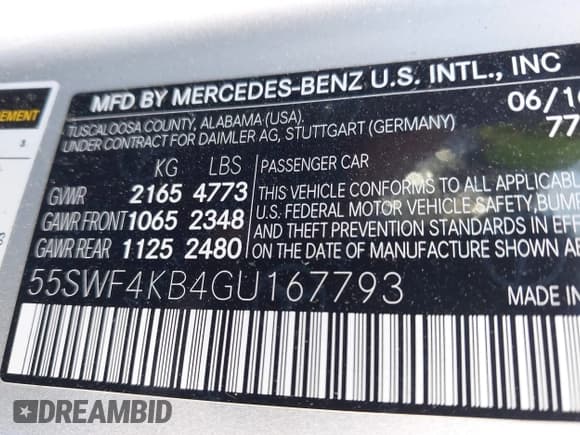 ✅ 2016 Mercedes-Benz C 300 • VIN: 55SWF4KB4GU167793 • Lot: 43193259. Listed on IAAI with 106,476 mi. Free auction sales archive from the USA and detailed vehicle history report at DreamBid. Image 9.