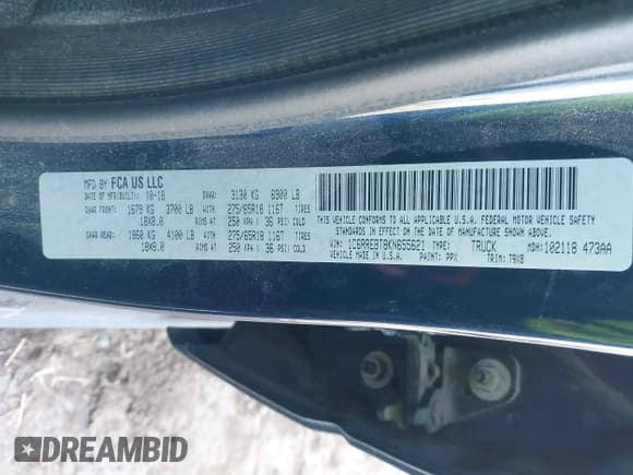 ✅ 2019 Ram 1500 Big Horn • VIN: 1C6RREBT8KN655621 • Lot: 41619737. Wystawiony na IAAI z przebiegiem 144 591 mil. Bezpłatny archiwum sprzedaży aukcyjnych z USA i szczegółowy raport historii pojazdu na DreamBid. Zdjęcie 9.