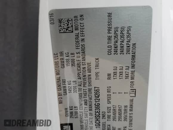 2016 Chevrolet Colorado 2WD LT с VIN 1GCHSCE36G1242667, выставлен на аукционе Copart как лот 84469365 с пробегом 91 210 миль миль и Списание • Salvage title. История ставок и продаж доступна на DreamBid. Изображение 12.