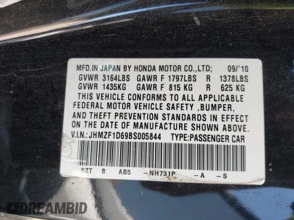 ✅ 2011 Honda CR-Z EX • VIN: JHMZF1D69BS005844 • Lot: 43464490. Wystawiony na IAAI z przebiegiem 187 533 mil. Bezpłatny archiwum sprzedaży aukcyjnych z USA i szczegółowy raport historii pojazdu na DreamBid. Zdjęcie 9.