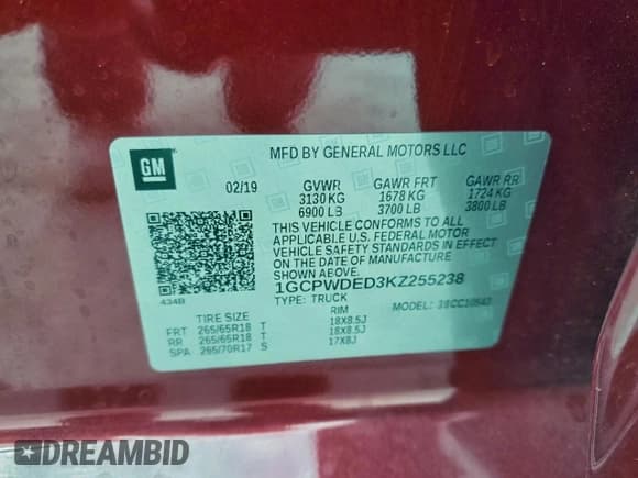 ✅ 2019 Chevrolet Silverado 1500 RST • VIN: 1GCPWDED3KZ255238 • Lot: 93635775. Wystawiony na Copart z przebiegiem 66 402 mil. Bezpłatny archiwum sprzedaży aukcyjnych z USA i szczegółowy raport historii pojazdu na DreamBid. Zdjęcie 13.