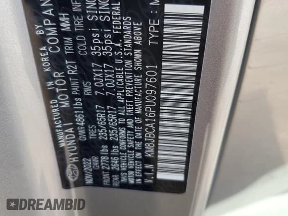 ✅ 2023 Hyundai Tucson Blue • VIN: KM8JBCA16PU097601 • Lot: 69858644. Listed on Copart with 16,826 mi. Free auction sales archive from the USA and detailed vehicle history report at DreamBid. Image 13.