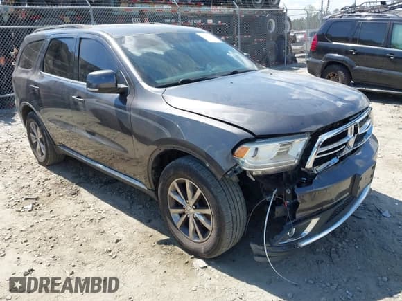 ✅ 2016 Dodge Durango Limited • VIN: 1C4RDHDGXGC371631 • Lot: 41904207. Listed on IAAI with 156,158 mi. Free auction sales archive from the USA and detailed vehicle history report at DreamBid. Image 1.
