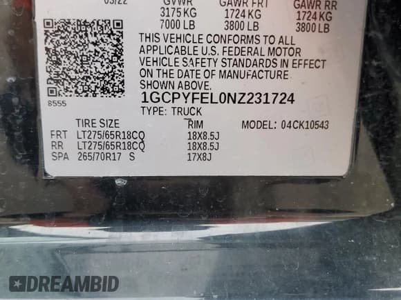 ✅ 2022 Chevrolet Silverado 1500 LT Trail Boss • VIN: 1GCPYFEL0NZ231724 • Lot: 67384775. Listed on Copart with 114,741 mi. Free auction sales archive from the USA and detailed vehicle history report at DreamBid. Image 13.