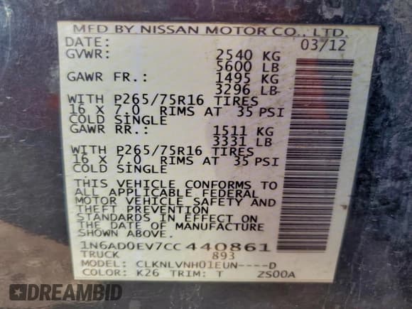 ✅ 2012 Nissan Frontier SV • VIN: 1N6AD0EV7CC440861 • Lot: 95781105. Wystawiony na Copart z przebiegiem 147 864 mil. Bezpłatny archiwum sprzedaży aukcyjnych z USA i szczegółowy raport historii pojazdu na DreamBid. Zdjęcie 13.