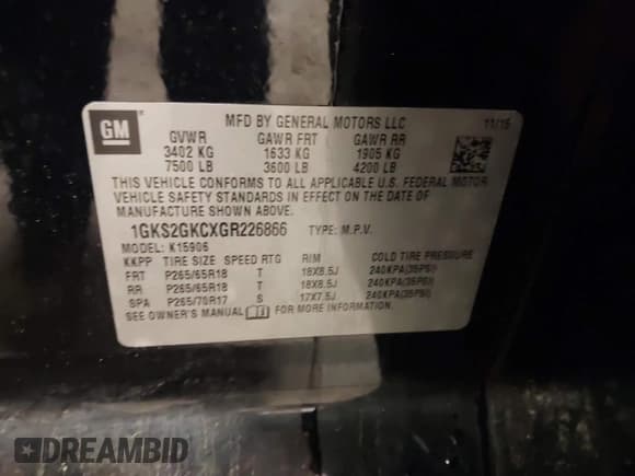 ✅ 2016 GMC Yukon XL SLT • VIN: 1GKS2GKCXGR226866 • Lot: 42254435. Wystawiony na IAAI z przebiegiem 146 248 mil. Bezpłatny archiwum sprzedaży aukcyjnych z USA i szczegółowy raport historii pojazdu na DreamBid. Zdjęcie 9.