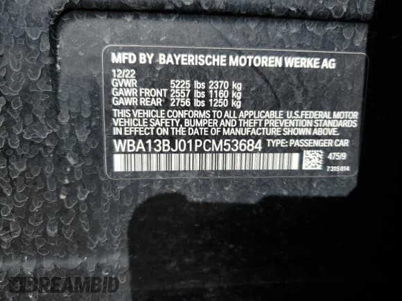 ✅ 2023 BMW 5 Series 530i xDrive • VIN: WBA13BJ01PCM53684 • Lot: 86590855. Wystawiony na Copart z przebiegiem 20 468 mil. Bezpłatny archiwum sprzedaży aukcyjnych z USA i szczegółowy raport historii pojazdu na DreamBid. Zdjęcie 12.
