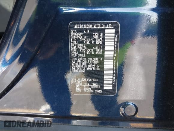 ✅ 2015 Infiniti QX80 • VIN: JN8AZ2NF3F9573034 • Lot: 42317361. Listed on IAAI with 128,959 mi. Free auction sales archive from the USA and detailed vehicle history report at DreamBid. Image 9.