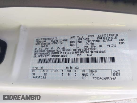 ✅ 2013 Ford Econoline Cargo Commercial • VIN: 1FTNS2EL3DDB18539 • Лот: 42622407. Опубликован ранее на IAAI с пробегом 18 566 миль. Бесплатный доступ к архиву аукционных продаж из США и подробный отчёт об истории автомобиля на DreamBid. Изображение 9.