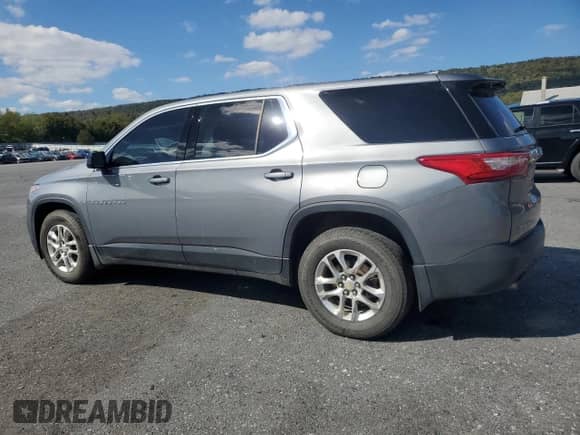 2018 Chevrolet Traverse LS z VIN 1GNEVFKW0JJ196889, wystawiony jako Copart lot #82408665 z przebiegiem 124 944 mil mil oraz Szkoda całkowita • Salvage title. Historia ofert i sprzedaży dostępna na DreamBid. Obrazek 2.